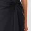 Cotton satin skirt, black