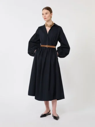 Cotton shirt dress, navy