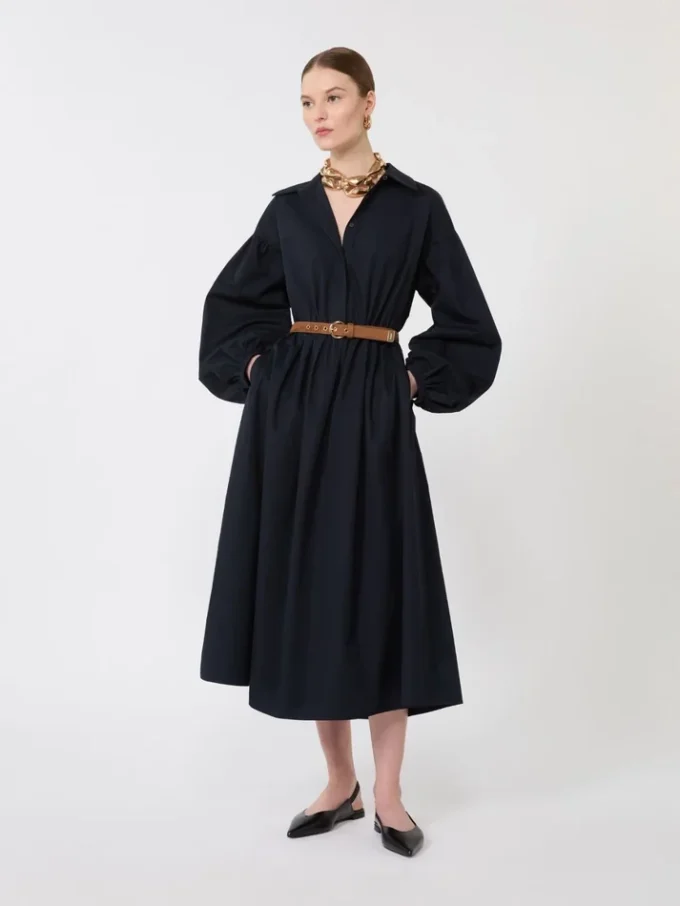 Cotton shirt dress, navy Cotton shirt dress, navy