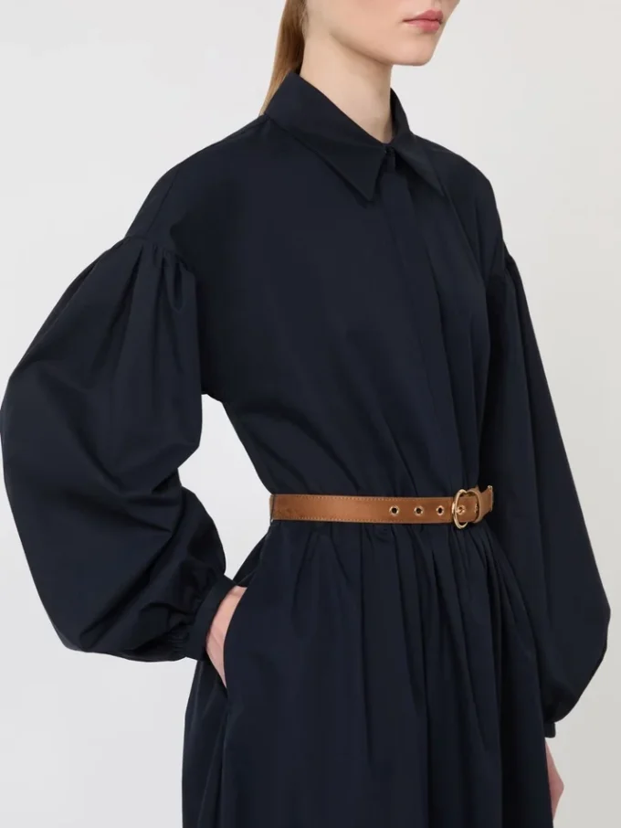 Cotton shirt dress, navy Cotton shirt dress, navy