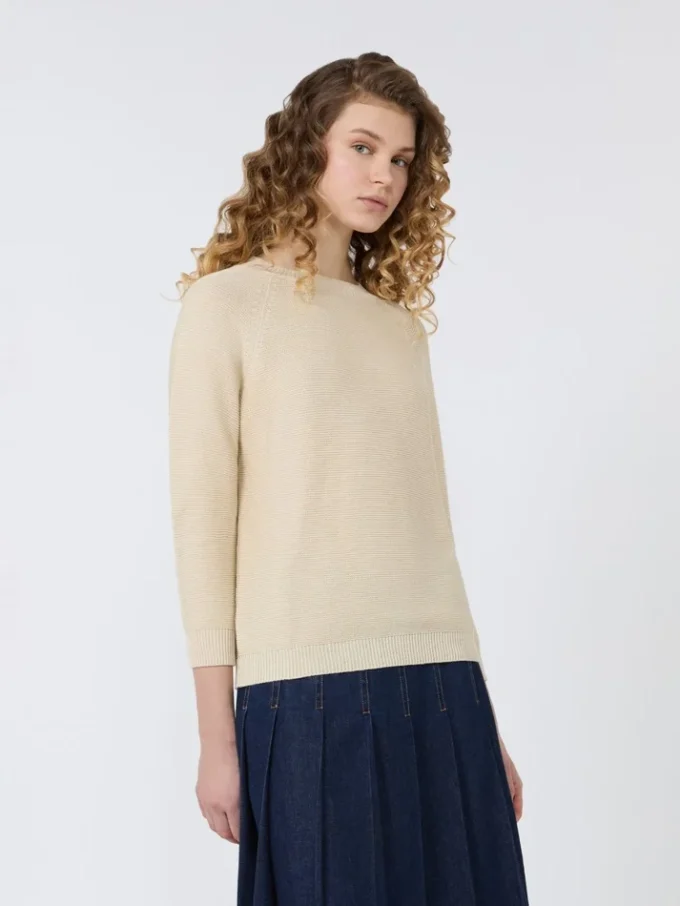Cotton sweater, ecru Cotton sweater, ecru