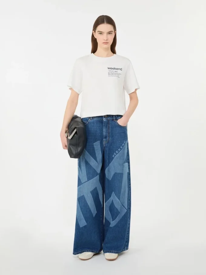 Cotton t-shirt with graphic print, white Cotton t-shirt with graphic print, white