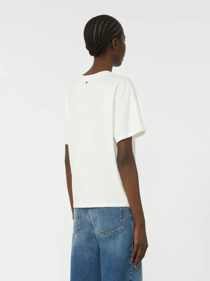 Cotton t-shirt with graphic print, white Cotton t-shirt with graphic print, white