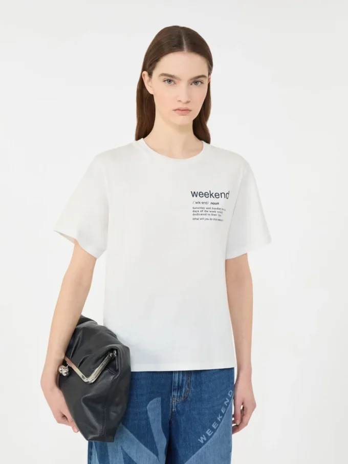 Cotton t-shirt with graphic print, white Cotton t-shirt with graphic print, white