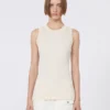 Cotton vest top, ecru Cotton vest top, ecru