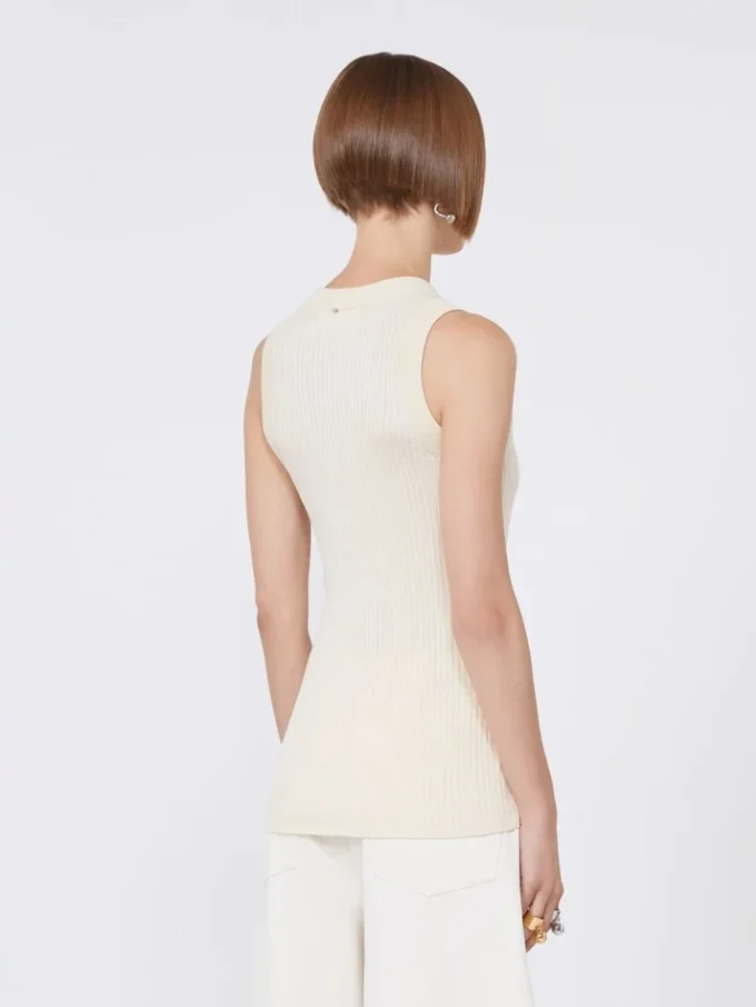 Cotton vest top, ecru Cotton vest top, ecru
