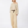 Cotton yarn and sequin sweater, beige Cotton yarn and sequin sweater, beige