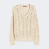 Cotton yarn and sequin sweater, beige Cotton yarn and sequin sweater, beige