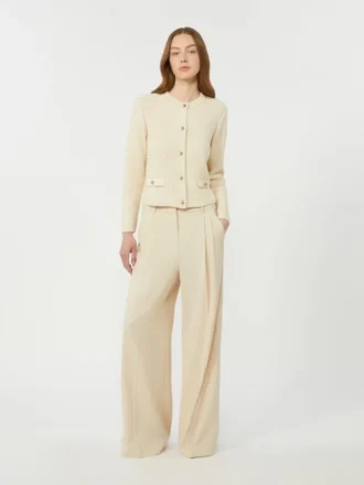 Cropped cotton cardigan, ecru Cropped cotton cardigan, ecru