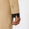 Cropped jacket in linen twill, camel