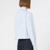 Cropped poplin shirt with asymmetrical pleats, avio Cropped poplin shirt with asymmetrical pleats, avio