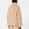 Cropped teddy coat in alpaca and wool, albino Cropped teddy coat in alpaca and wool, albino