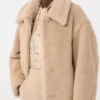 Cropped teddy coat in alpaca and wool, albino Cropped teddy coat in alpaca and wool, albino