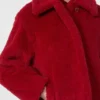 Cropped teddy coat in alpaca and wool, red Cropped teddy coat in alpaca and wool, red