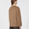 Cropped wool broadcloth jacket, camel