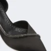 Crystal-adorned satin court shoes, black Crystal-adorned satin court shoes, black
