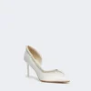 Crystal-adorned satin court shoes, ivory Crystal-adorned satin court shoes, ivory