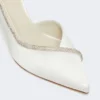 Crystal-adorned satin court shoes, ivory Crystal-adorned satin court shoes, ivory