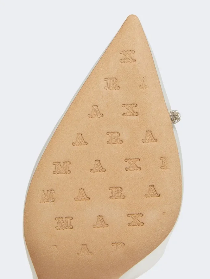 Crystal-adorned satin court shoes, ivory Crystal-adorned satin court shoes, ivory