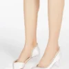 Crystal-adorned satin court shoes, ivory Crystal-adorned satin court shoes, ivory