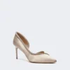 Crystal-adorned satin court shoes, make up nude Crystal-adorned satin court shoes, make up nude