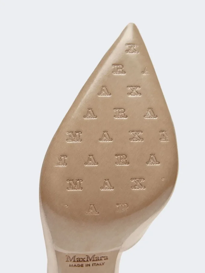 Crystal-adorned satin court shoes, make up nude Crystal-adorned satin court shoes, make up nude