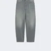 Denim barrel-leg jeans, medium grey