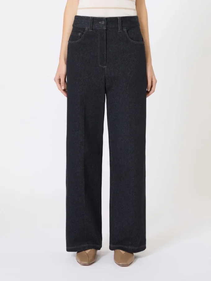 Denim-effect jersey trousers, ultramarine Denim-effect jersey trousers, ultramarine