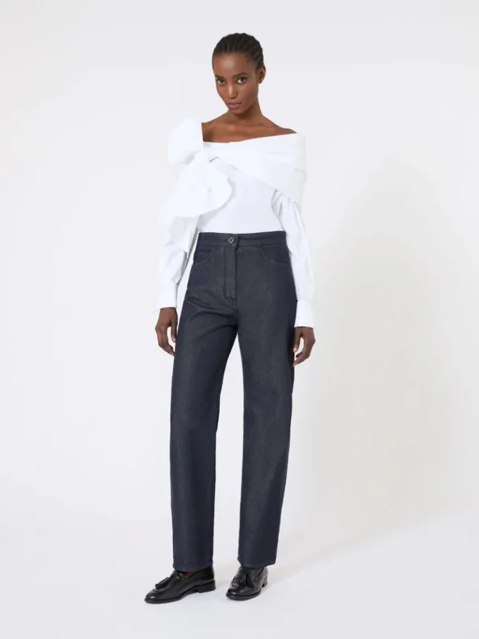 Denim-look cotton trousers, midnightblue Denim-look cotton trousers, midnightblue