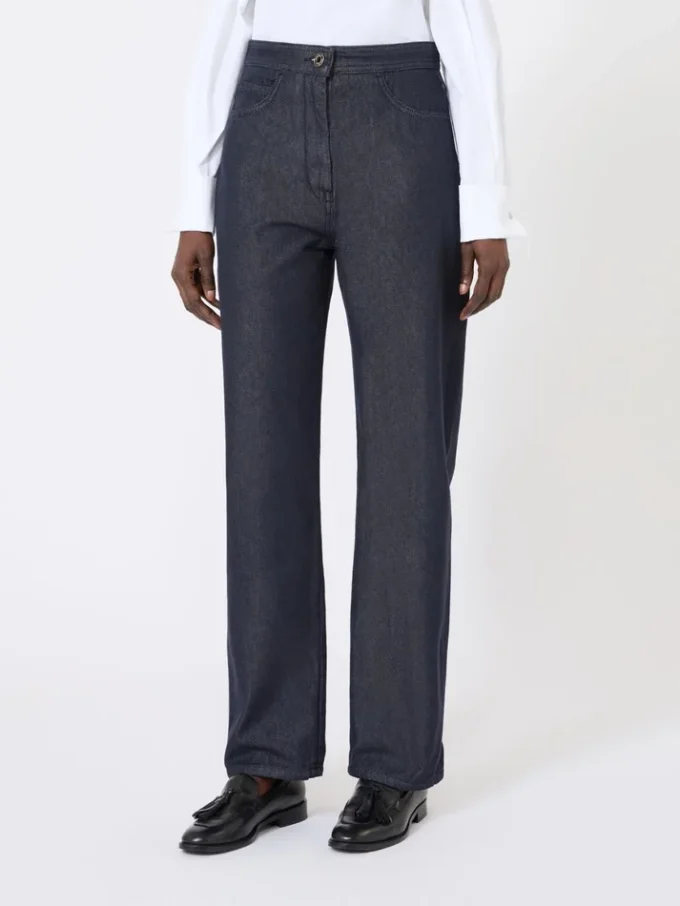 Denim-look cotton trousers, midnightblue Denim-look cotton trousers, midnightblue