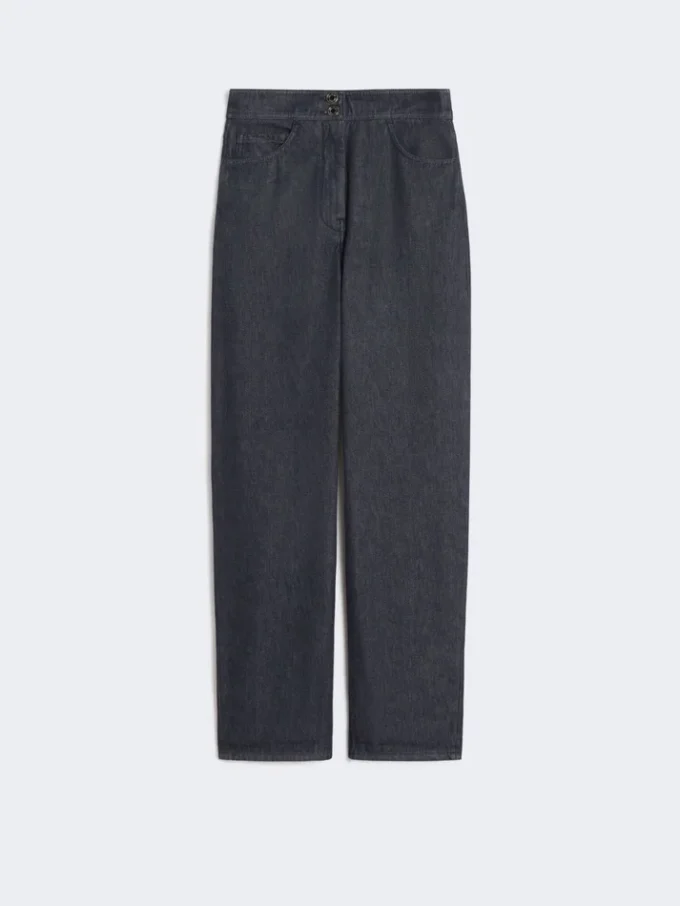 Denim-look cotton trousers, midnightblue Denim-look cotton trousers, midnightblue