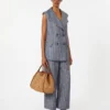Denim-look pinstripe linen trousers, ultramarine Denim-look pinstripe linen trousers, ultramarine