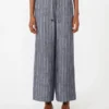 Denim-look pinstripe linen trousers, ultramarine Denim-look pinstripe linen trousers, ultramarine