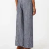Denim-look pinstripe linen trousers, ultramarine Denim-look pinstripe linen trousers, ultramarine