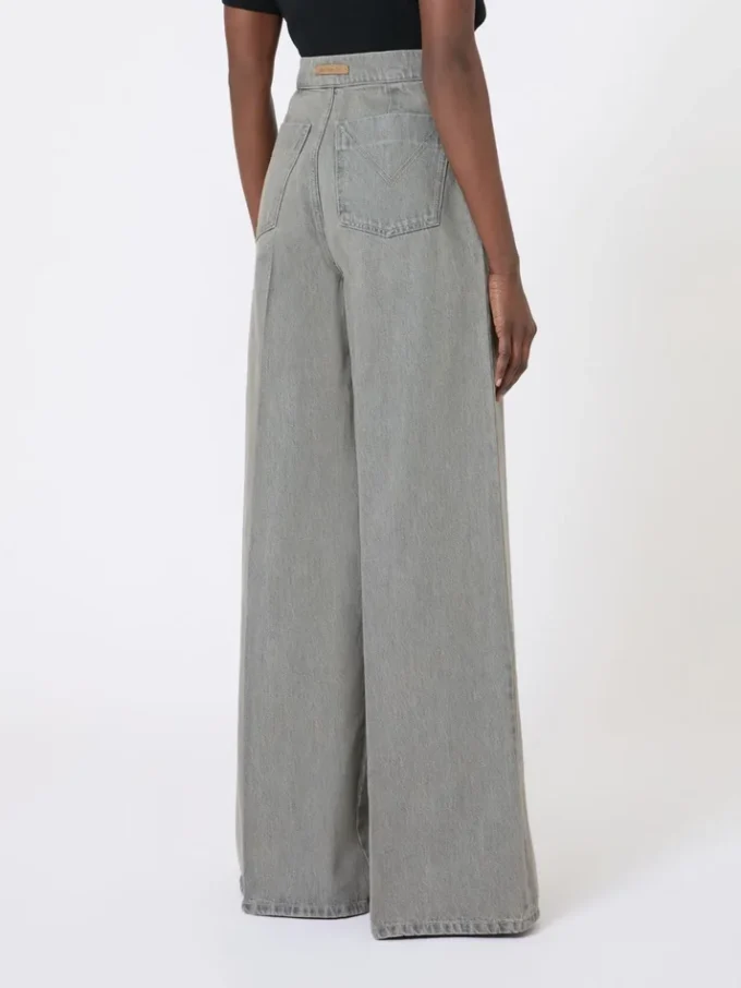 Denim wide-leg trousers, black Denim wide-leg trousers, black
