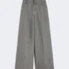 Denim wide-leg trousers, black Denim wide-leg trousers, black
