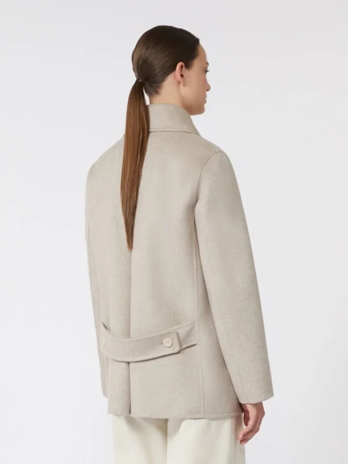 Double-breasted cashmere pea coat, sand Double-breasted cashmere pea coat, sand