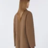 Double-breasted double-faced wool jacket, camel