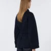 Double-breasted pure-wool cropped coat, midnightblue Double-breasted pure-wool cropped coat, midnightblue