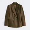 Double-breasted shantung blazer, kaki Double-breasted shantung blazer, kaki