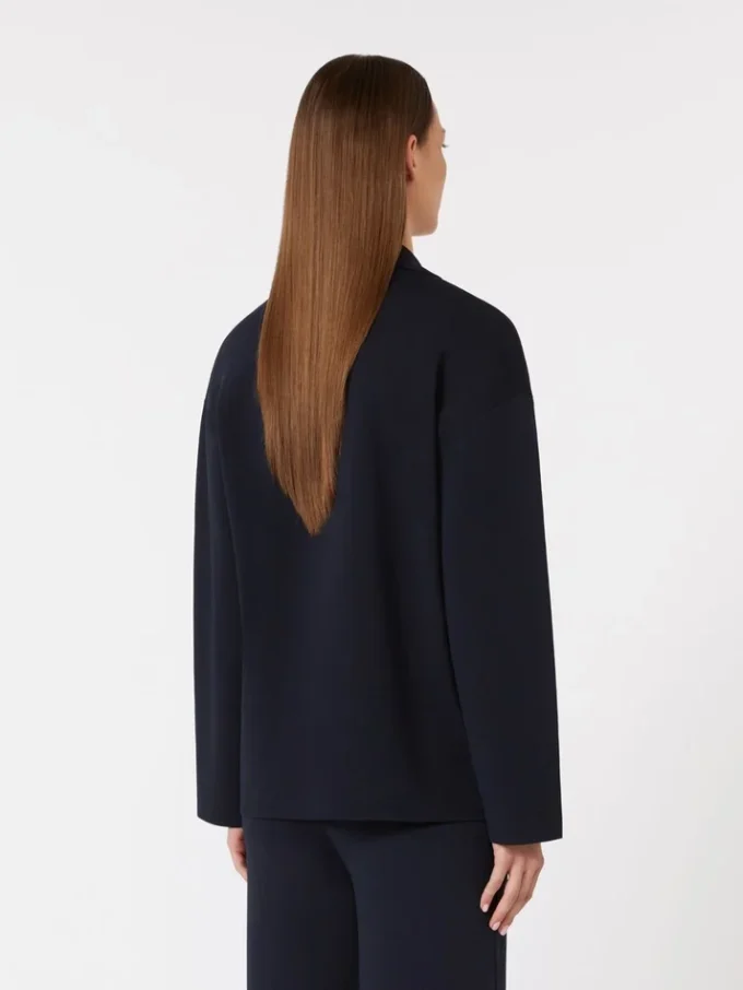 Double-breasted viscose crepe jacket, ultramarine Double-breasted viscose crepe jacket, ultramarine