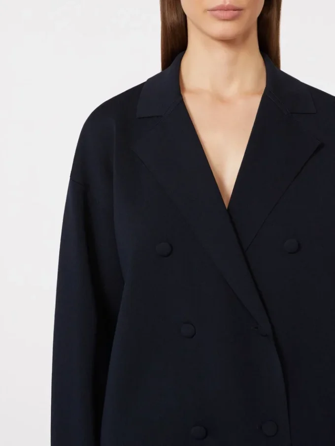 Double-breasted viscose crepe jacket, ultramarine Double-breasted viscose crepe jacket, ultramarine