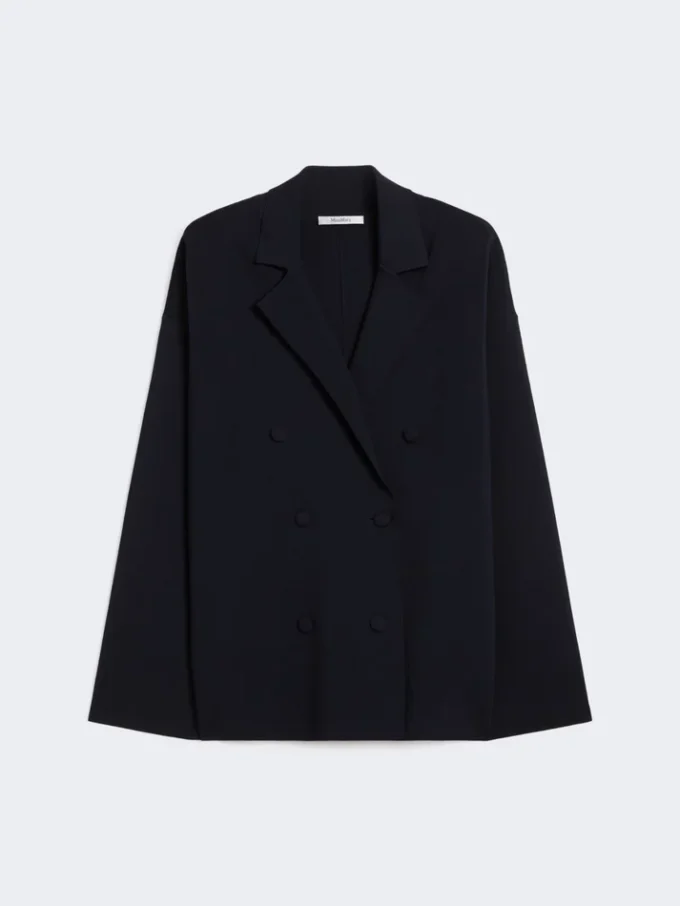 Double-breasted viscose crepe jacket, ultramarine Double-breasted viscose crepe jacket, ultramarine