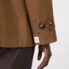 Double-breasted water-repellent cotton trench coat, tobacco