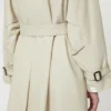 Double-breasted water-repellent twill trench coat, natural