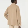 Double-breasted wool-blend pea coat, camel