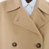 Double-breasted wool-blend pea coat, camel