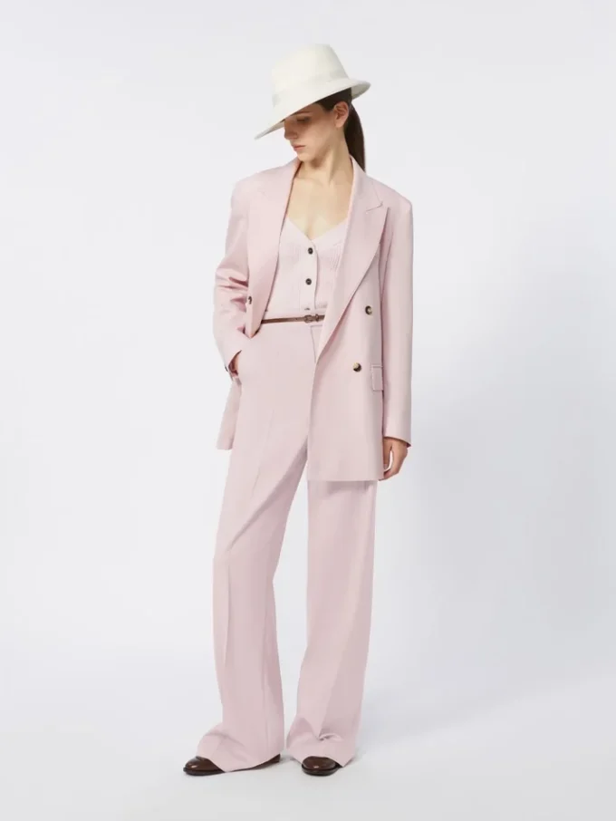 Wool, mohair and silk trousers, beige pink Wool, mohair and silk trousers, beige pink
