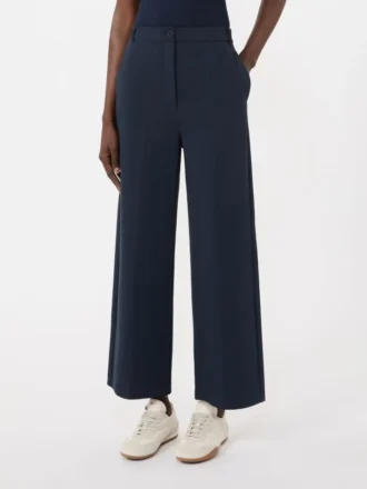 Double-faced jersey trousers, navy