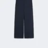 Double-faced jersey trousers, navy